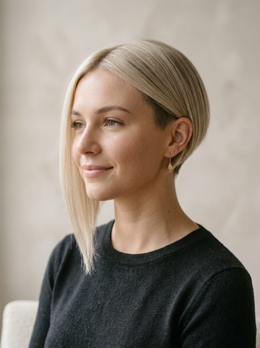 Asymmetrischer Bob in Blond - Asymmetrischer Bob